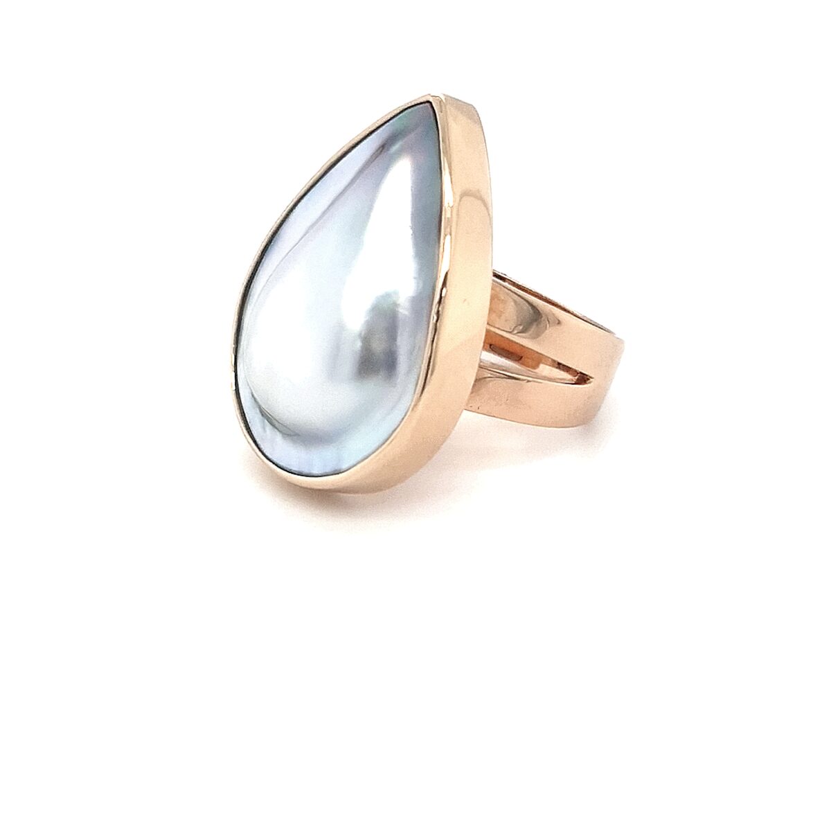 Leon Bakers Handmade 9K Yellow Gold Abrohlos Mabe Pearl Ring_1