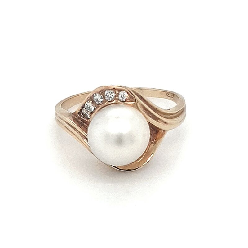 Leon Baker 9K Yellow Gold Broome Pearl and Diamond Ring_0