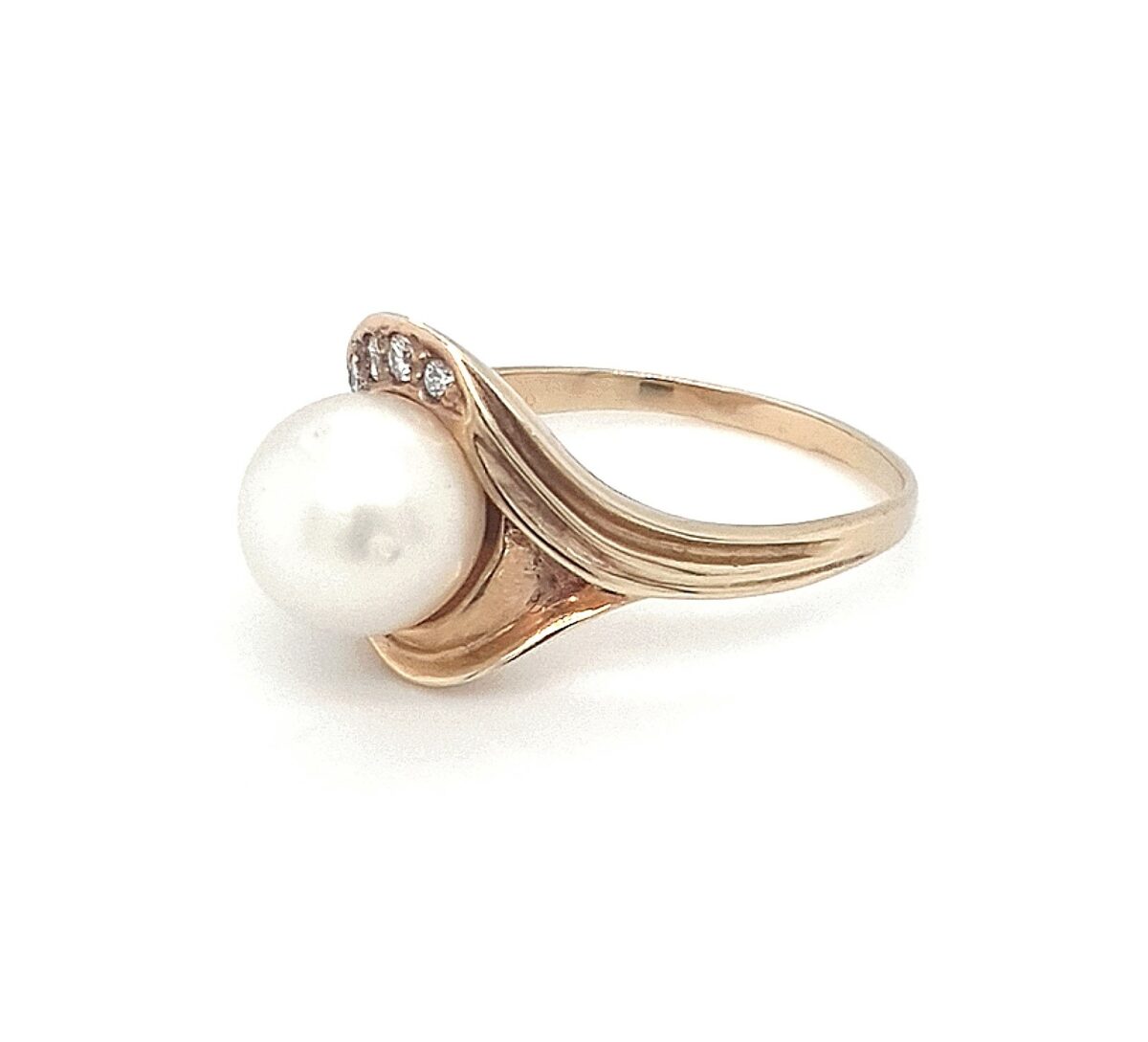 Leon Baker 9K Yellow Gold Broome Pearl and Diamond Ring_1