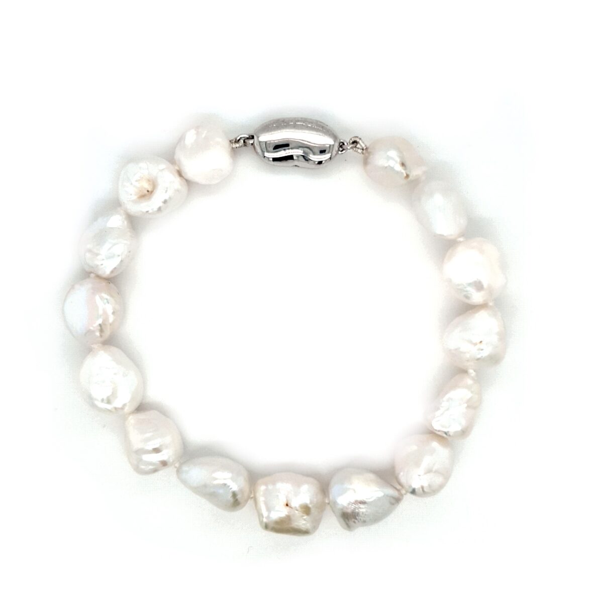 Leon Baker Sterling Silver and Fresh Water Keshi Pearl Bracelet_0