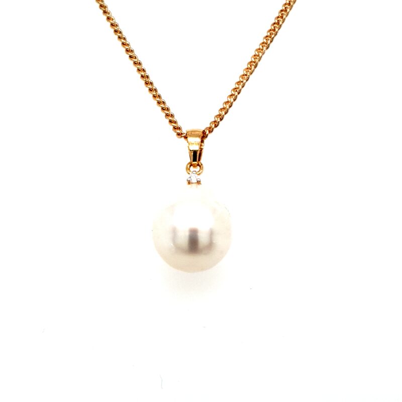 Leon Bakers 18K Yellow Gold Broome Pearl and Diamond Pendant_0