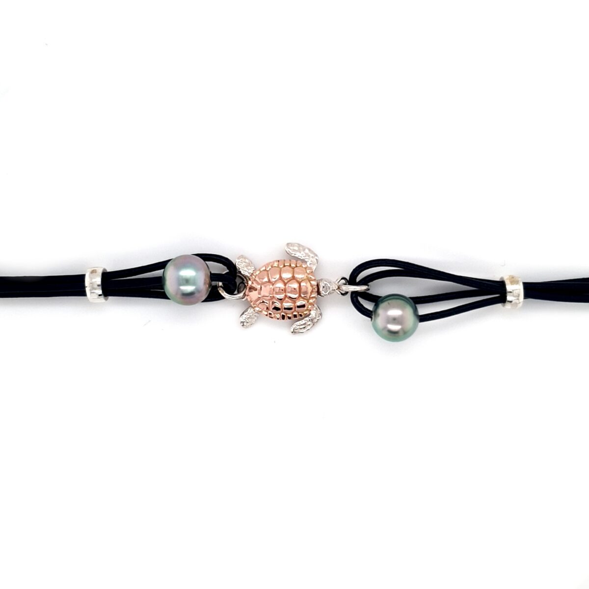 Coral Bay Collection's 9K Rose Gold and Sterling Silver Turtle Leather Bracelet with Abrolhos Pearl_0