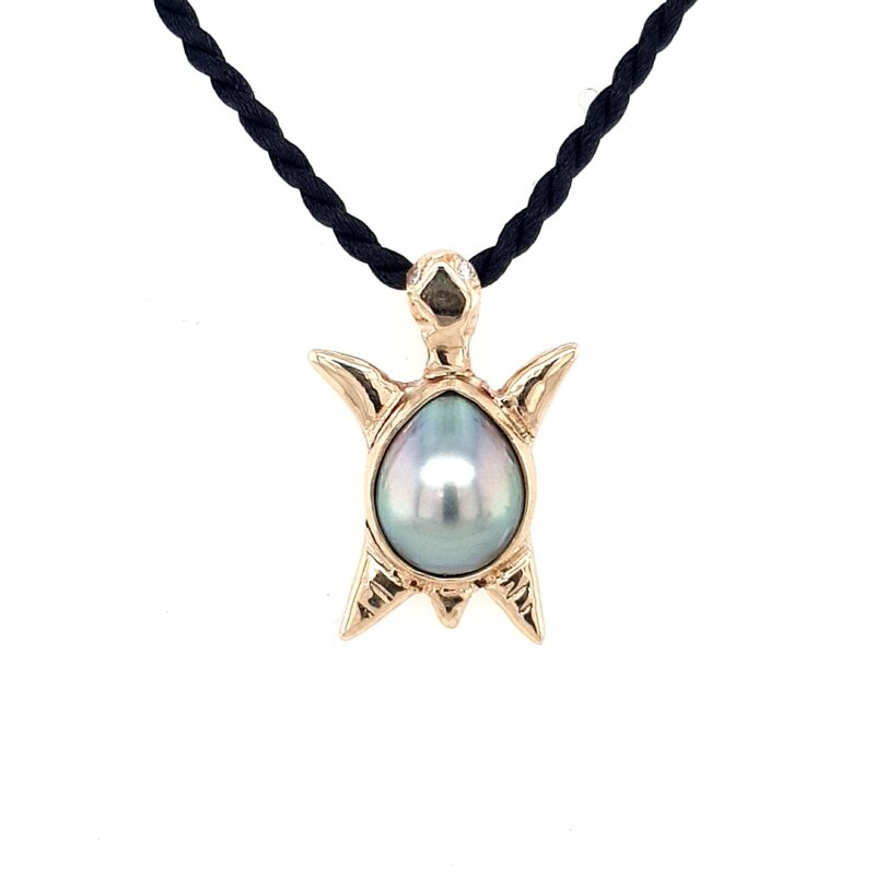 Coral Bay Collection's 9K Yellow Gold and Abrolhos Pearl Turtle Pendant_0