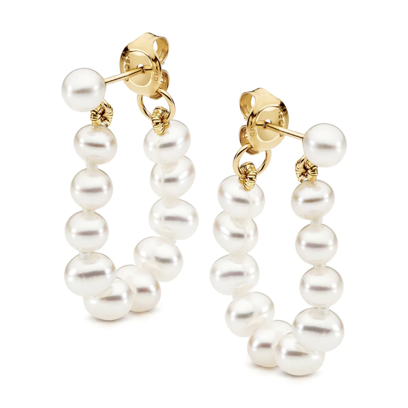 Leon Baker 9K Yellow Gold Freshwater Pearl String Earrings_0