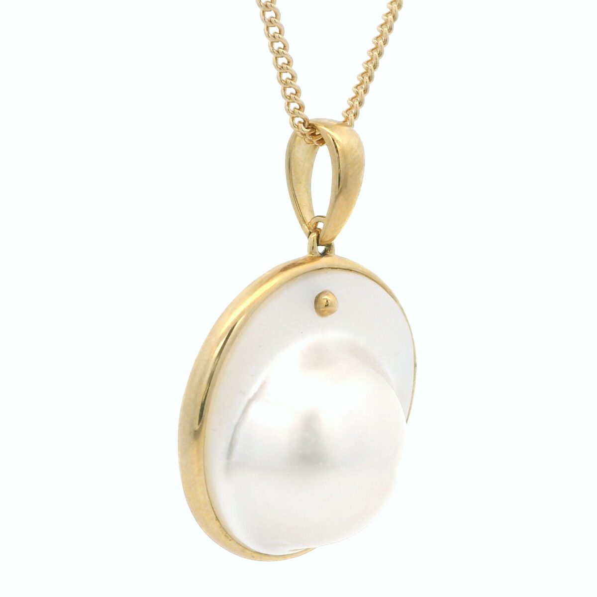 Leon Baker 9k Yellow Gold Broome Mabe Pearl Pendant_1