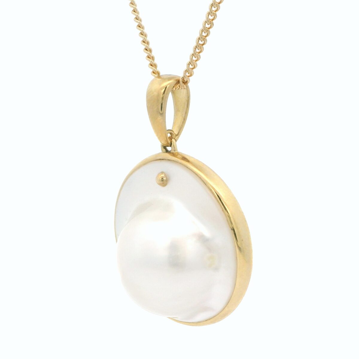 Leon Baker 9k Yellow Gold Broome Mabe Pearl Pendant_2