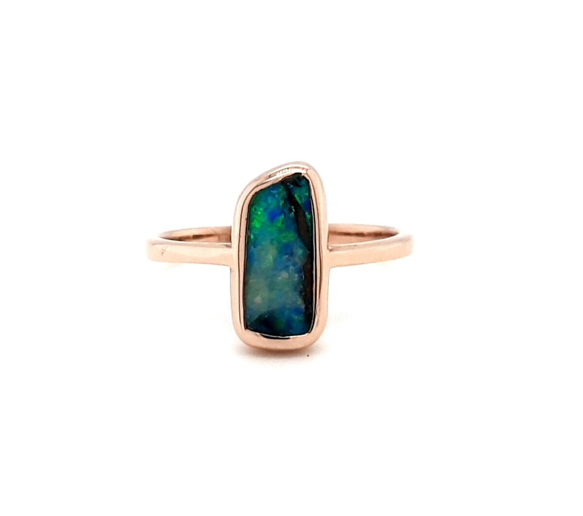 Leon Baker 9K Rose Gold Boulder Opal Ring_0