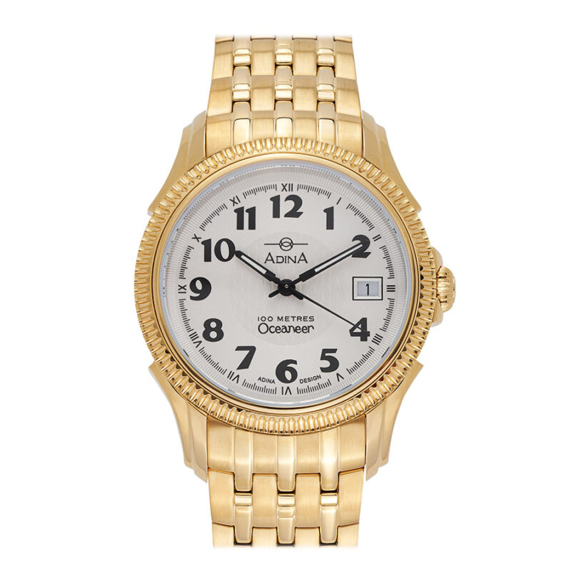 Adina Gents Gold 100m Oceaneer White Watch_0