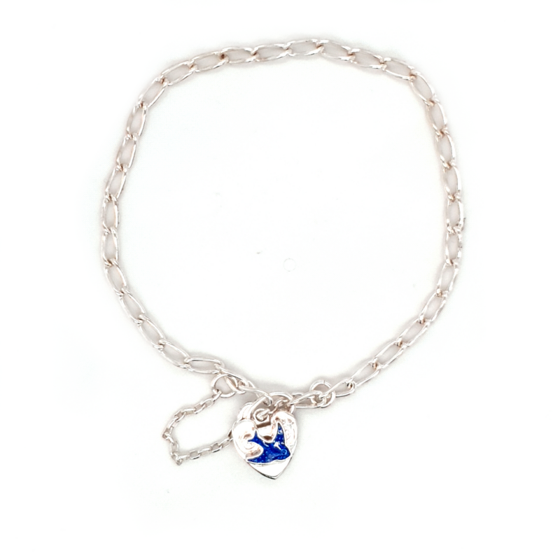 Blue Bird Sterling Silver Padlock Bracelet_0