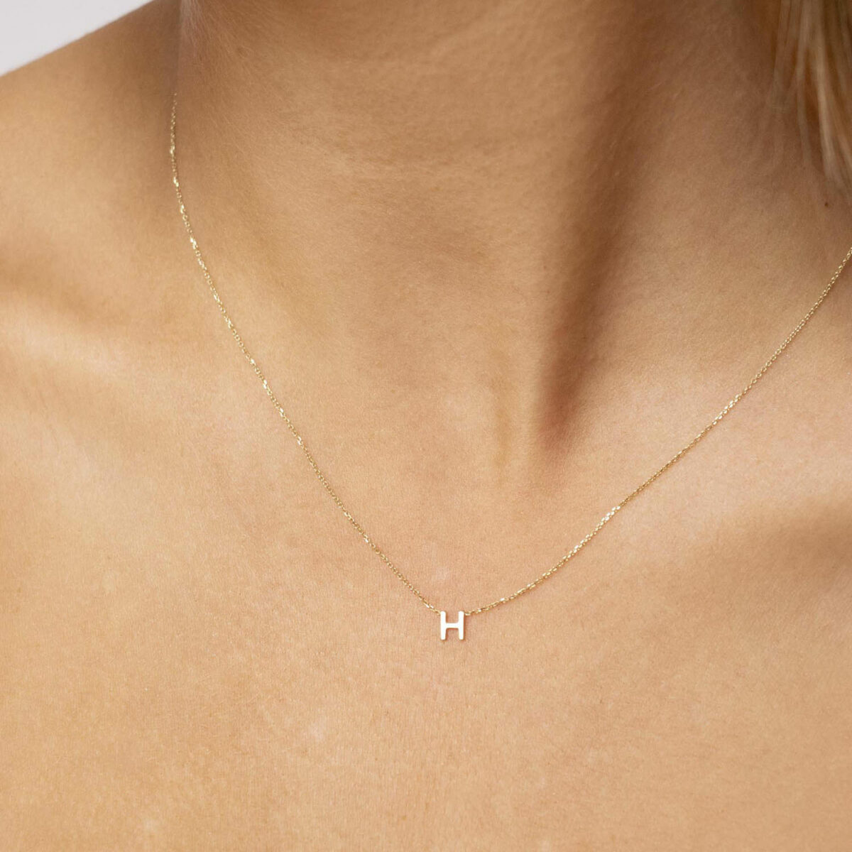 Leon Bakers Gold Initial "H" Pendant_1