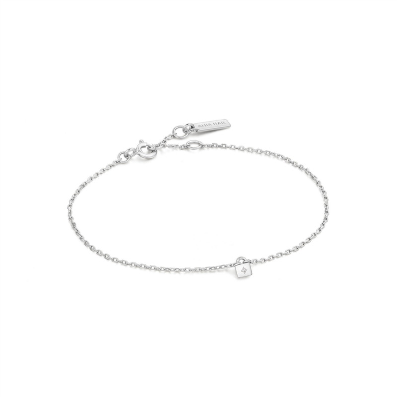 Ania Haie Silver Padlock Bracelet_0