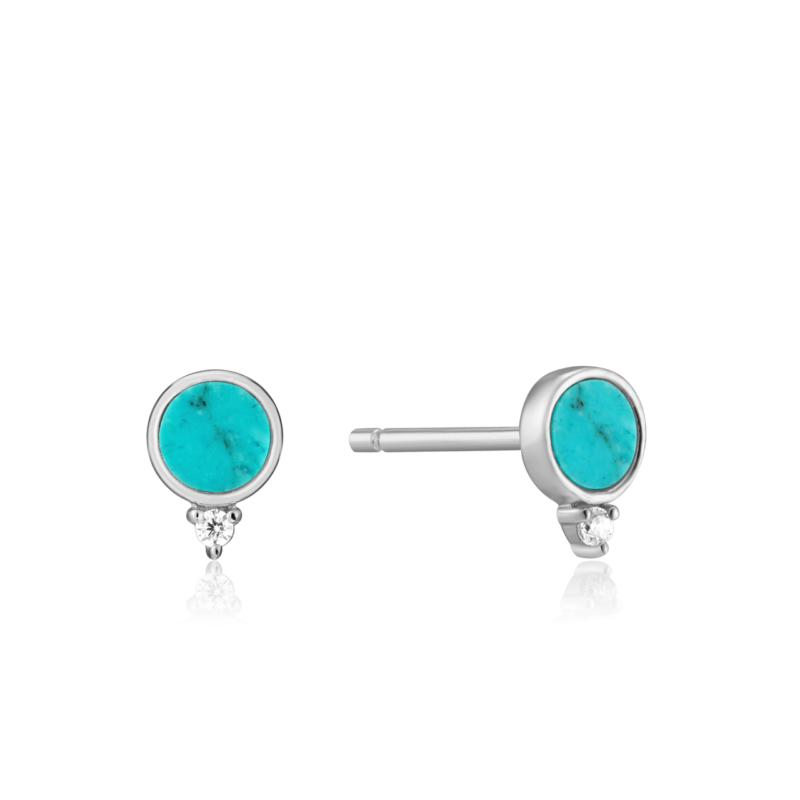 Ania Haie Silver Turquoise Stud Earrings_0