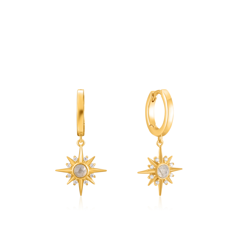 Ania Haie Gold Midnight Star Huggie Hoop Earrings_0