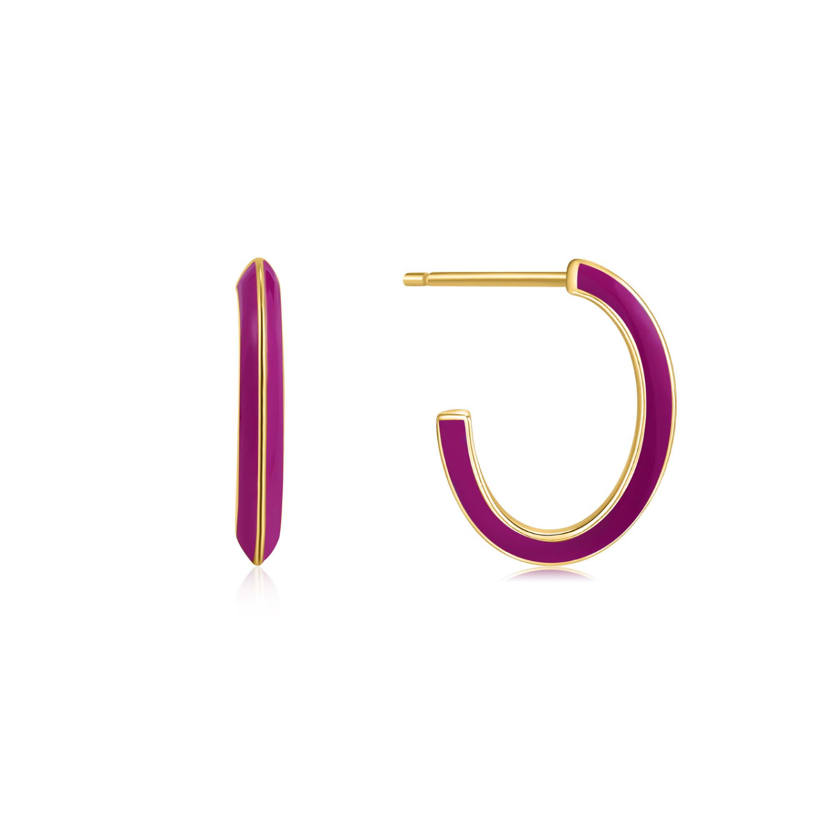 Ania Haie Berry Enamel Thick Gold Hoop Earrings_0