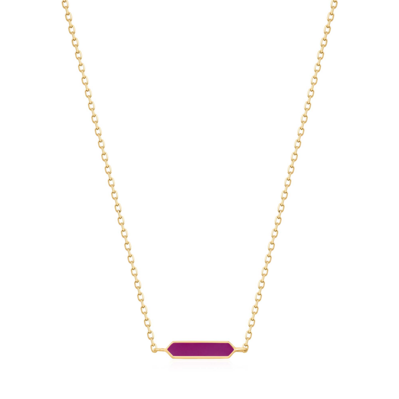 Ania Haie Berry Enamel Emblem Gold Necklace_0