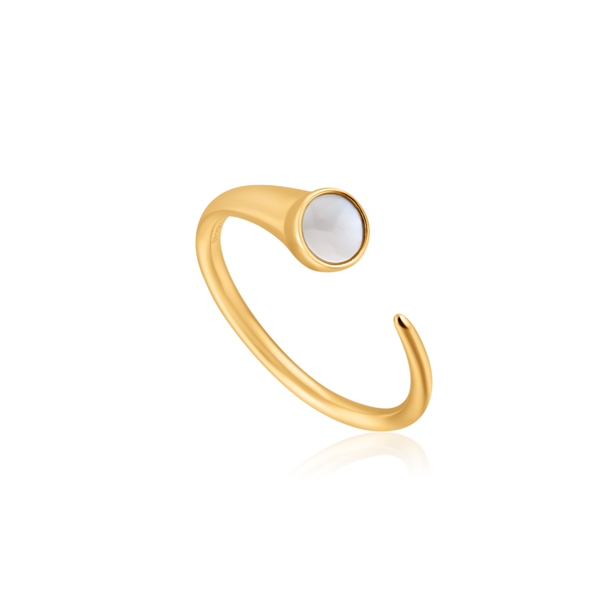 Ania Haie Gold Mother of Pearl Claw Ring_0