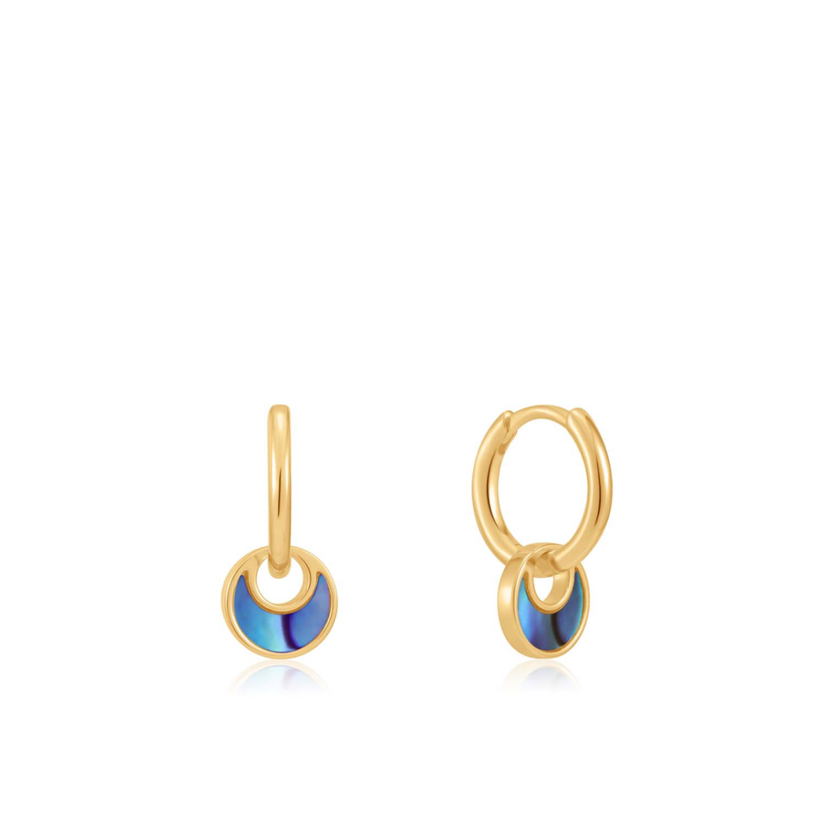 Ania Haie Gold Tidal Abalone Crescent Huggie Hoops_0