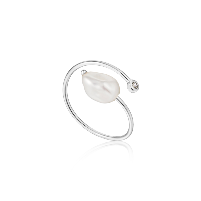 Ania Haie Silver Pearl Twist Adjustable Ring_0