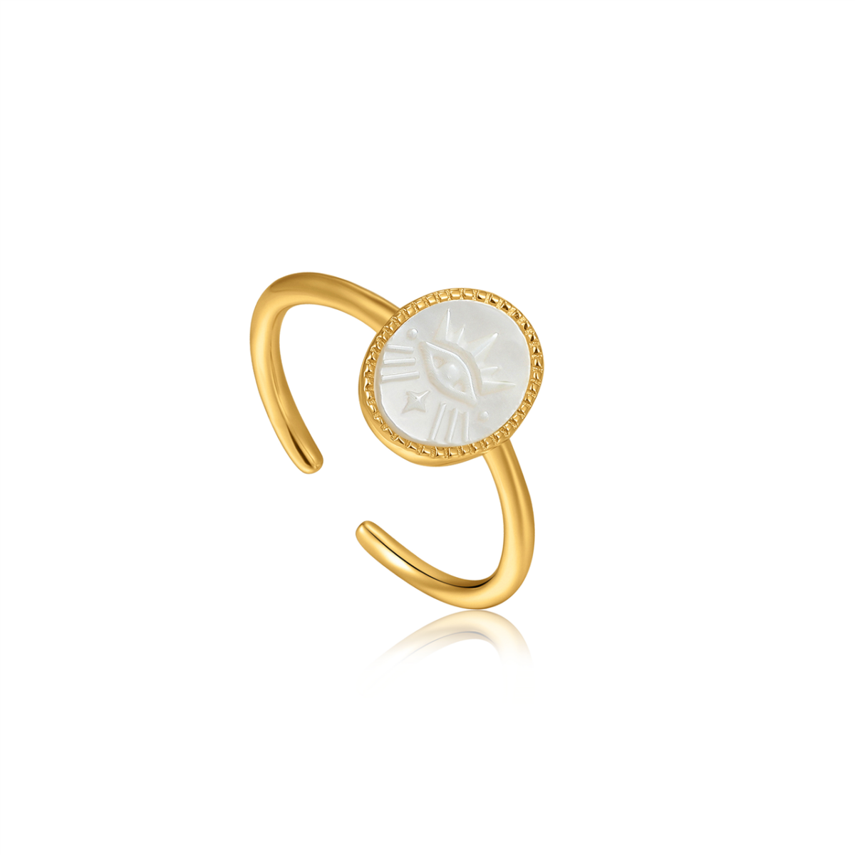 Ania Haie Evil Eye Emblem Gold Adjustable Ring_0