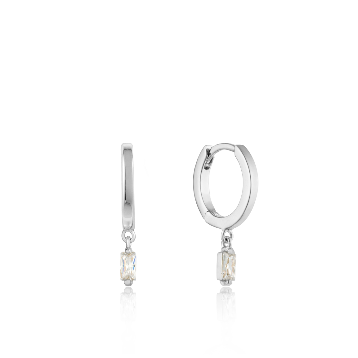 Ania Haie Silver Glow Huggie Hoops_0