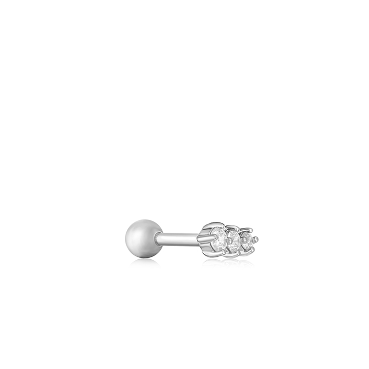 Ania Haie Silver Sparkle Crawler Barbell Single Earring_0