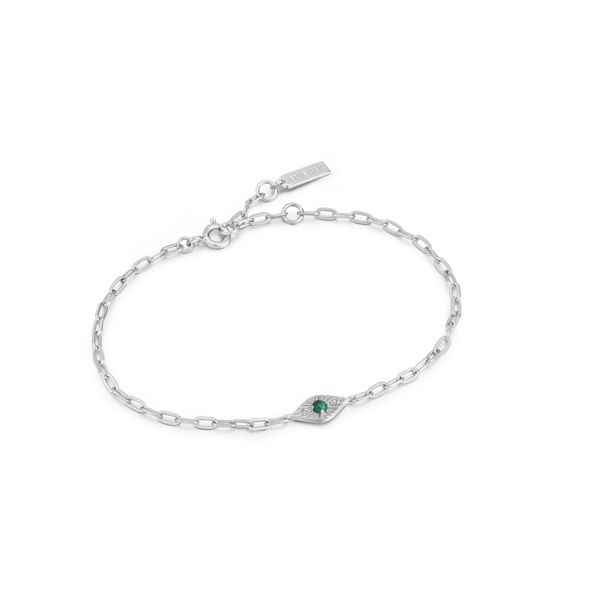 Ania Haie Silver Malachite Evil Eye Bracelet_0