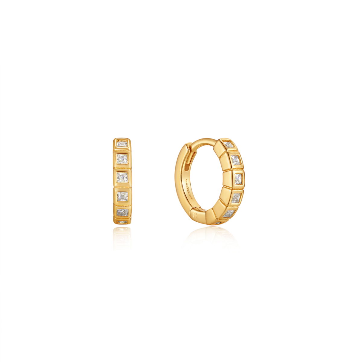 Ania Haie Gold Glam Huggie Hoop Earrings_0