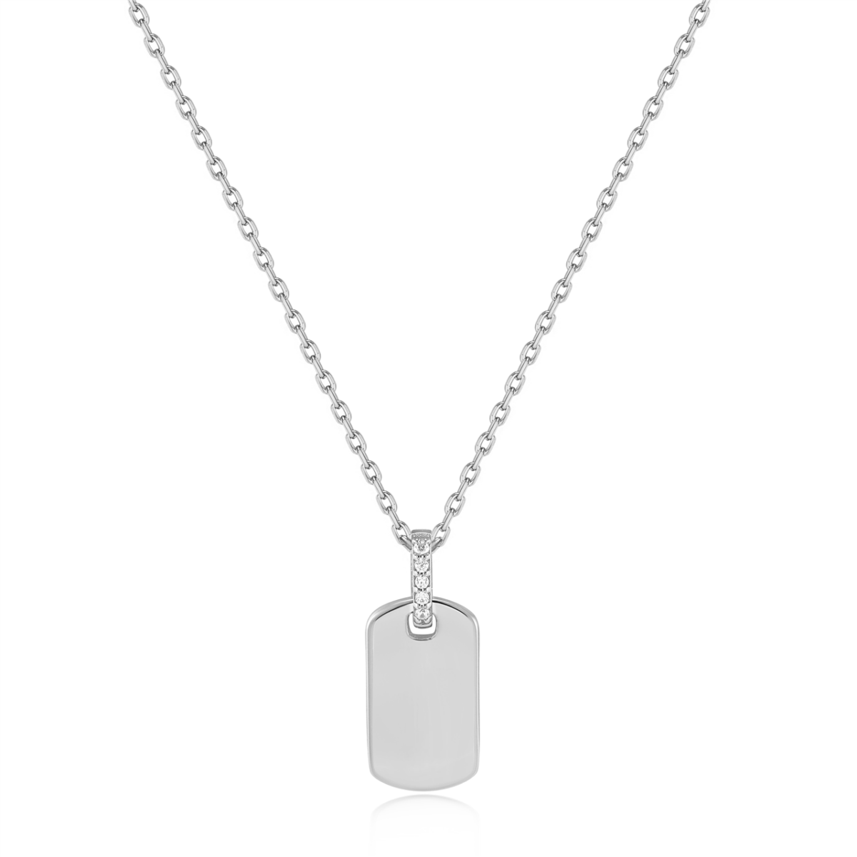 Ania Haie Silver Glam Tag Pendant Necklace_0