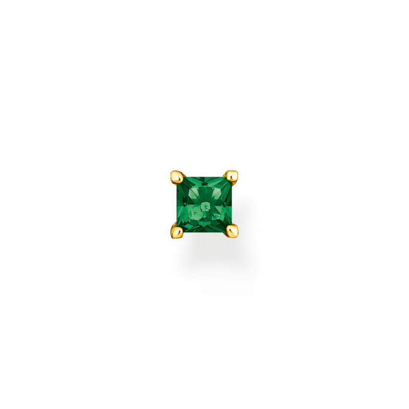 Thomas Sabo Single Ear Stud with Green Stone Gold_0