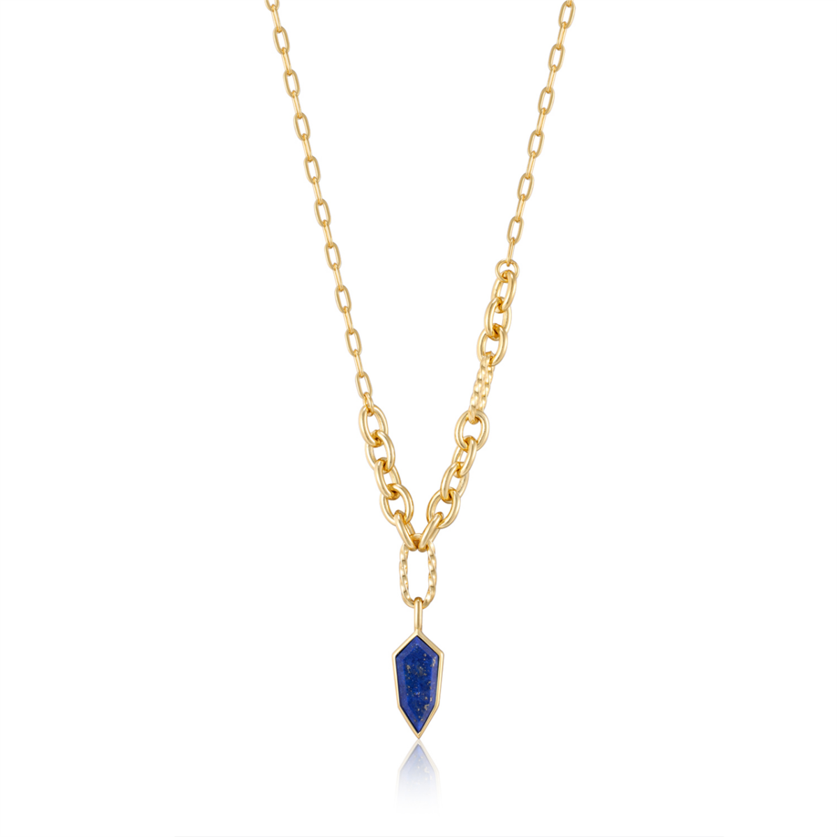 Ania Haie Gold Lapis Emblem Pendant Necklace_0