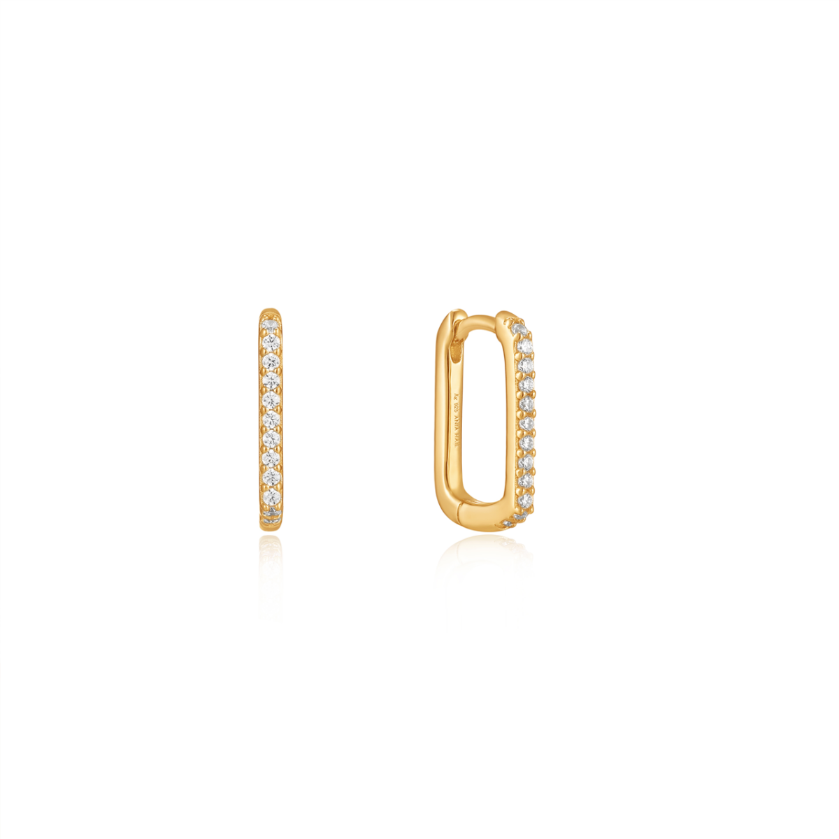 Ania Haie Gold Glam Oval Hoop Earrings_0