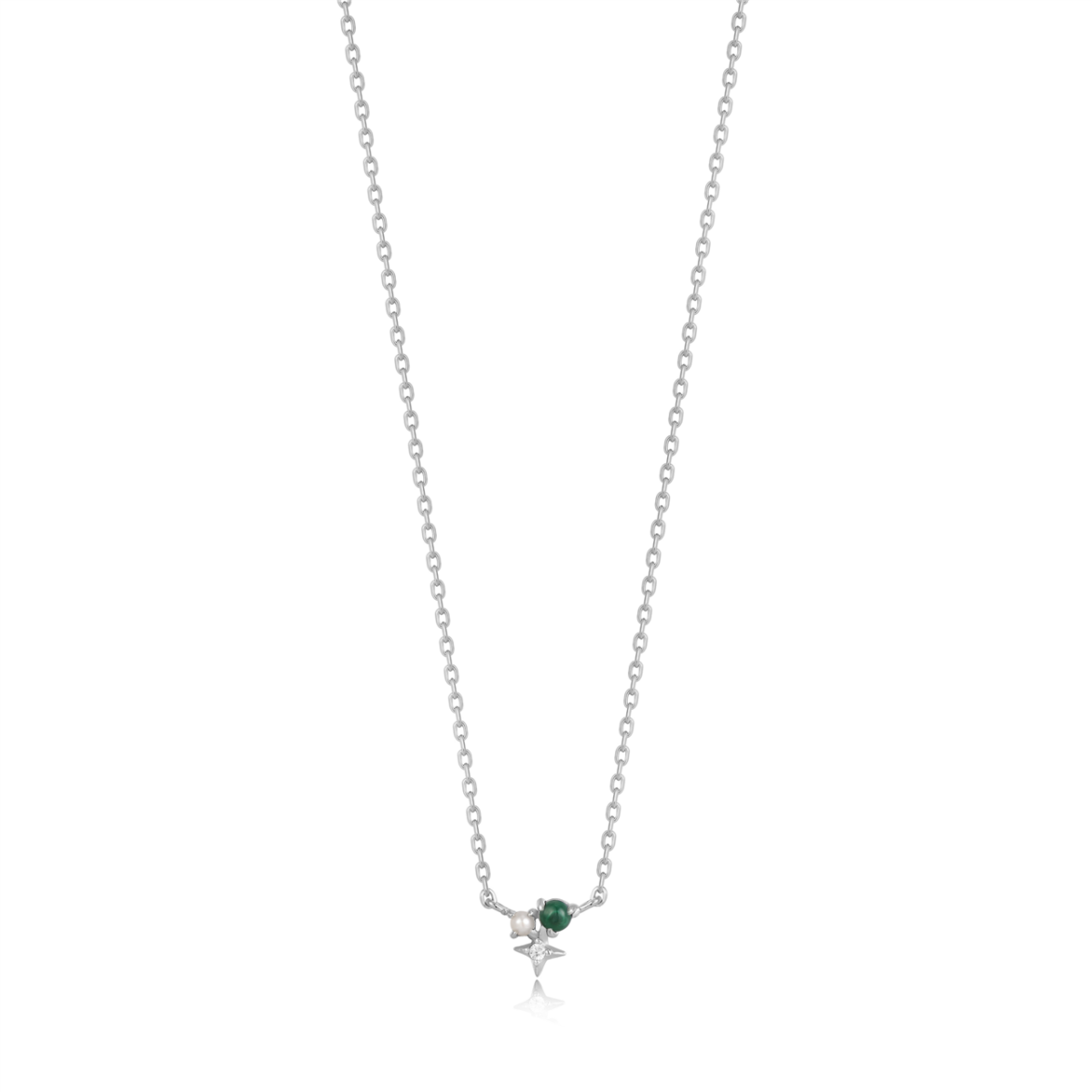 Ania Haie Silver Malachite Star Necklace_0