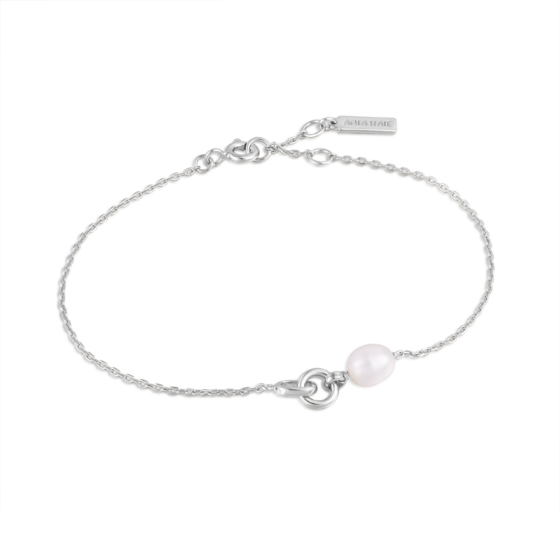 Pearl Silver Link Braclet_0