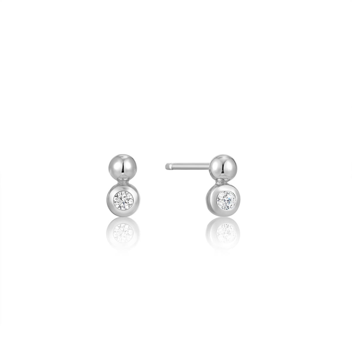 Spaced Silver Orb Sparkle Studs_0