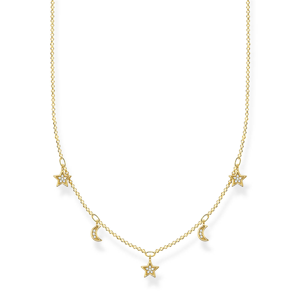 Thomas Sabo Gold Plated Star & Moon Chain_0