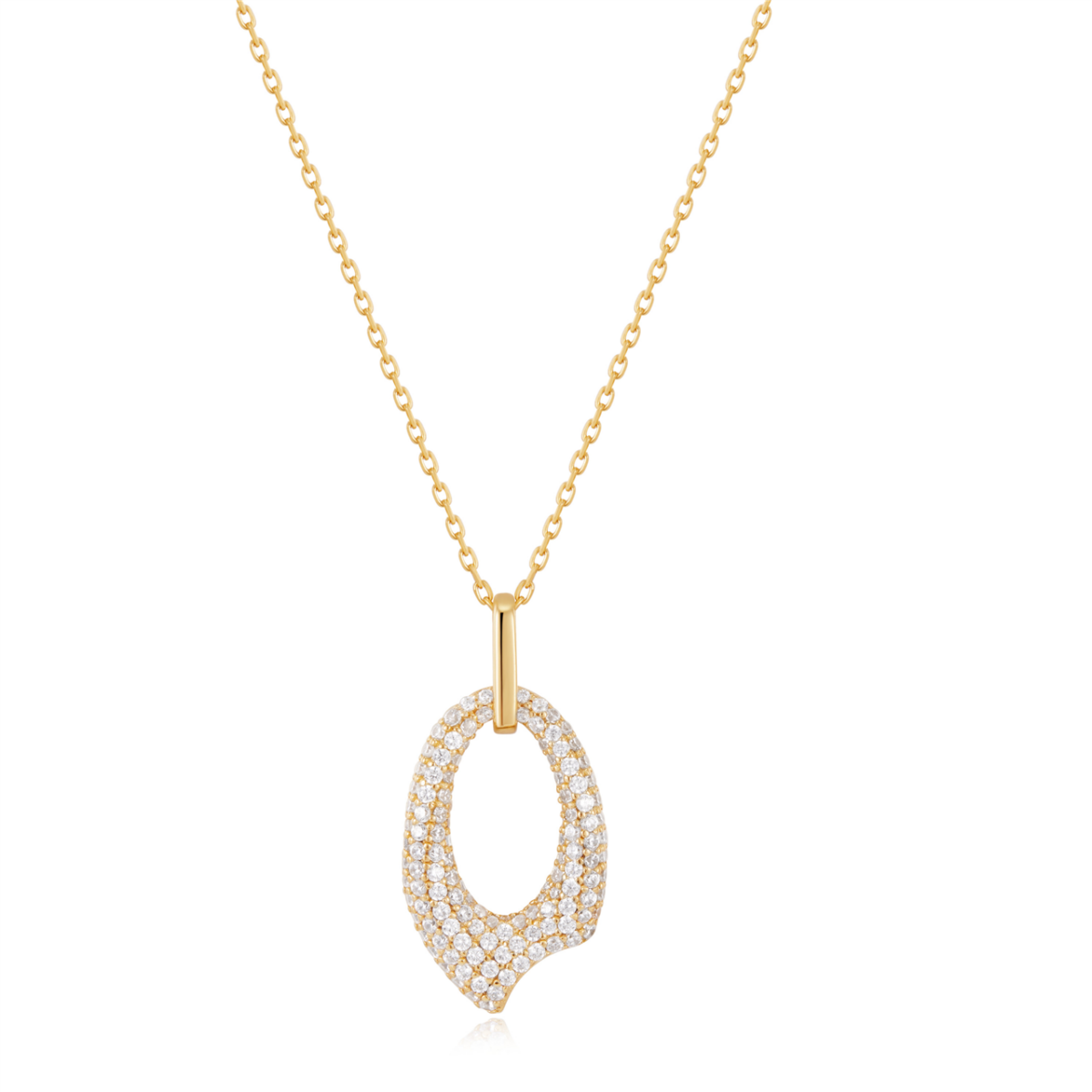 Tough Gold Pave Arrow Necklace_0