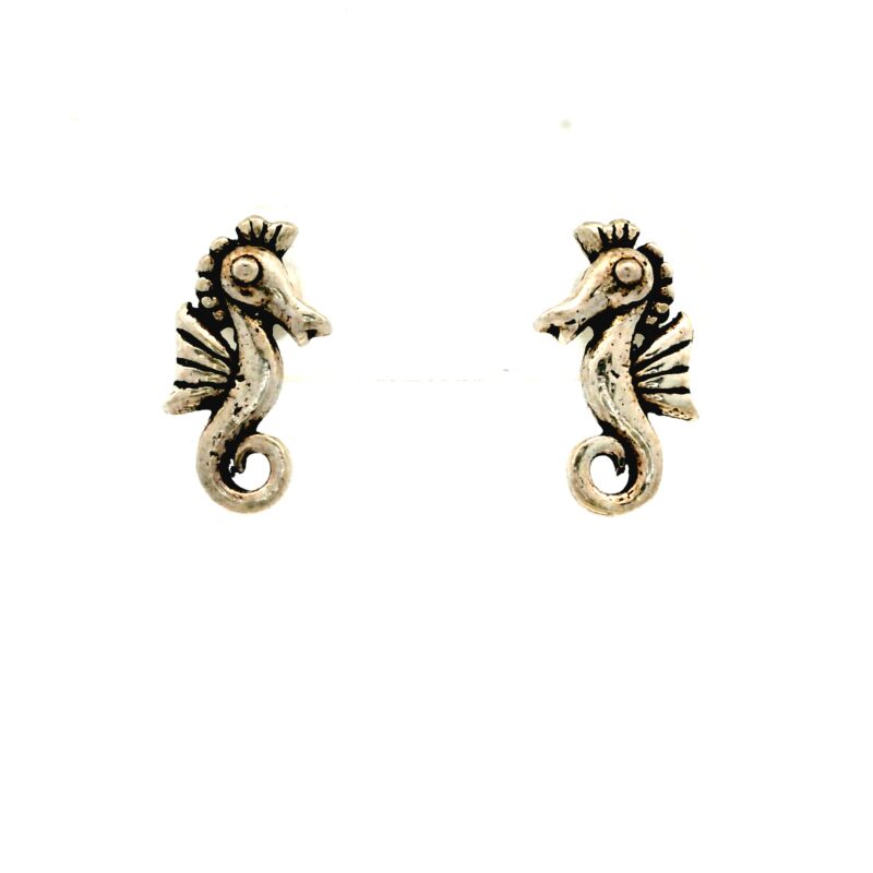 S/Silver Seahorse studs_0