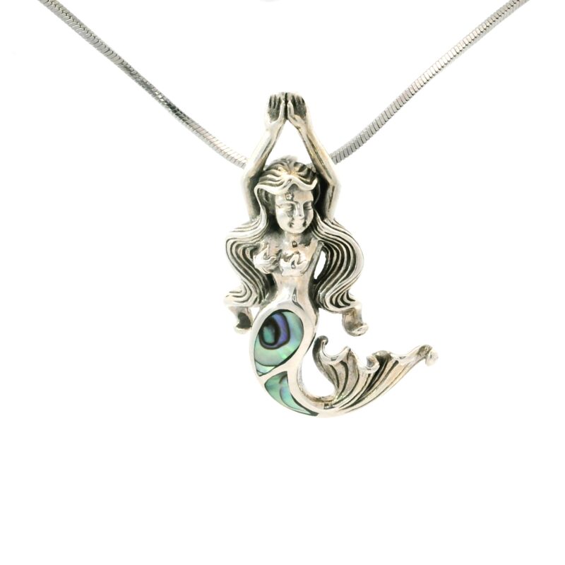 S/Sil Medium Opal Mermaid Necklace_0