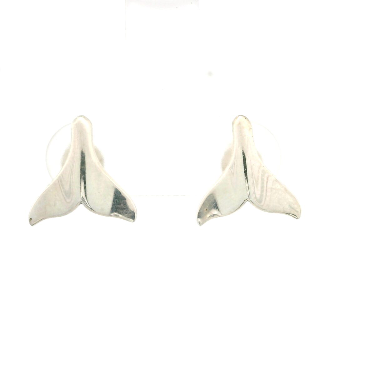 S/Sil Whale Tail Stud Earrings_0