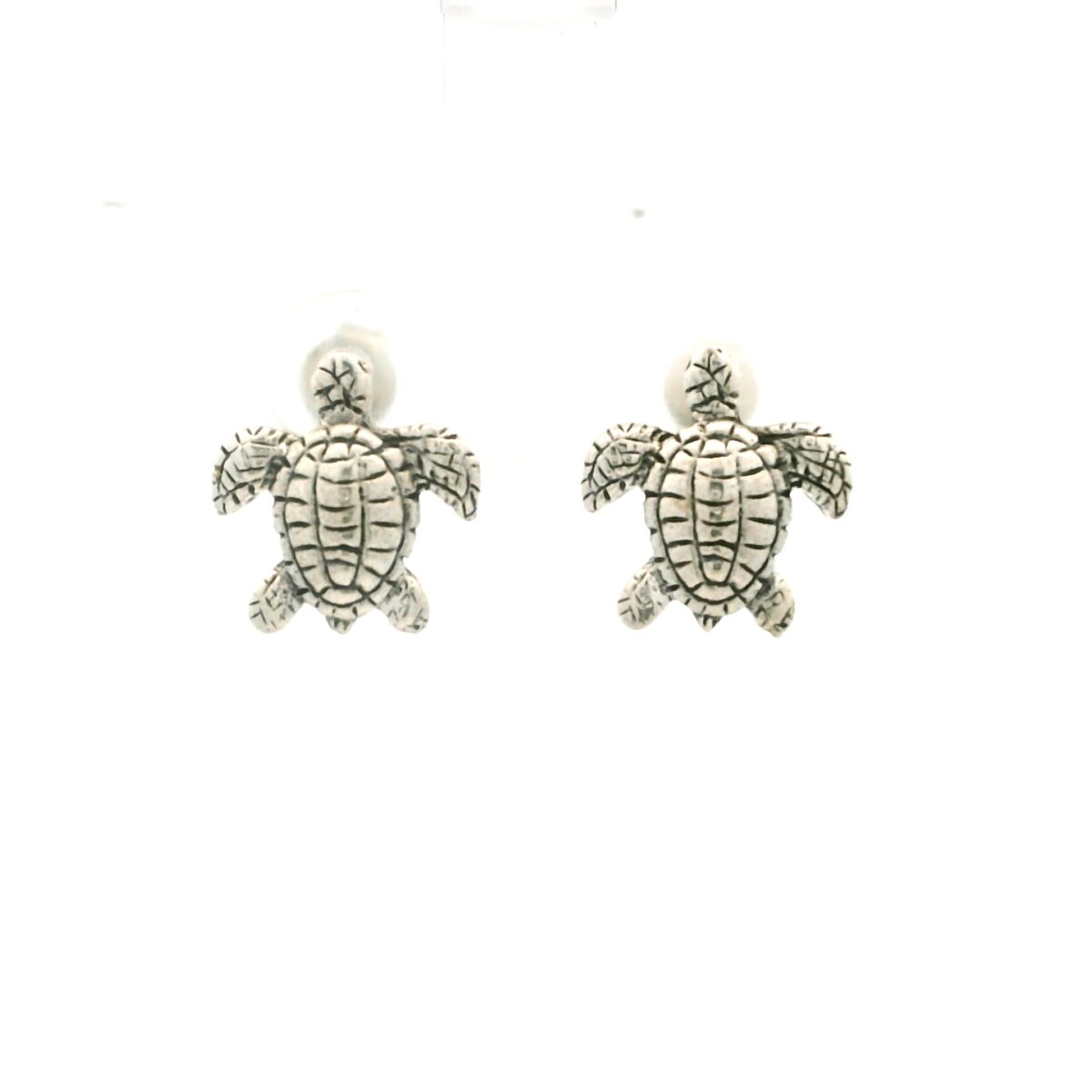 S/Sil Large Turtle Stud Earrings_0