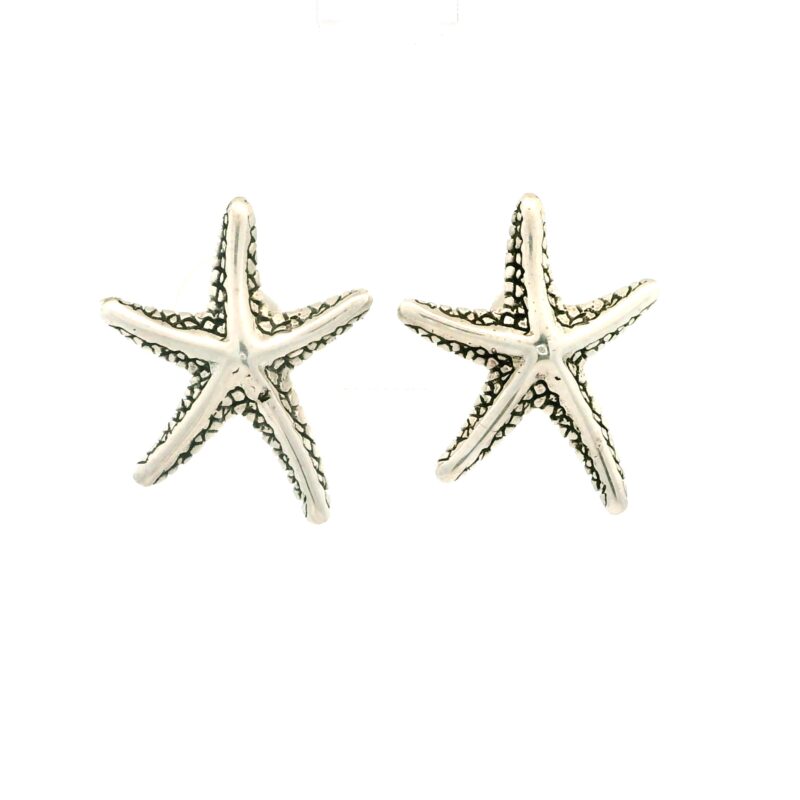 S/Sil Large Starfish Stud Earrings_0