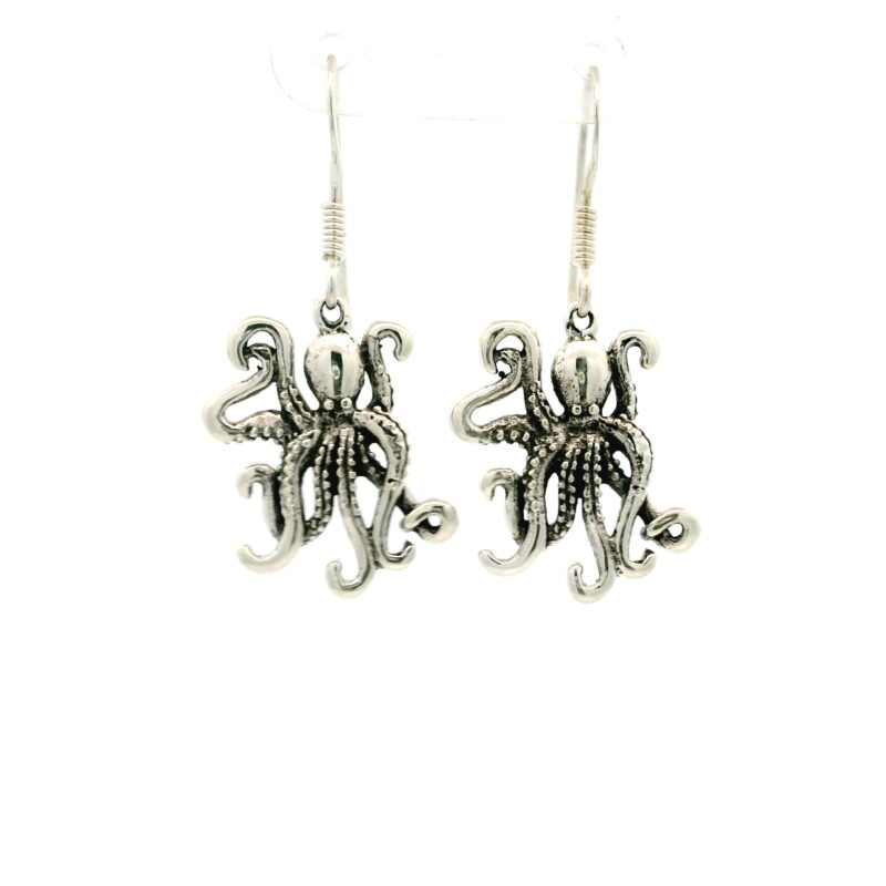 S/Sil Large Octopus Hook Earrings_0