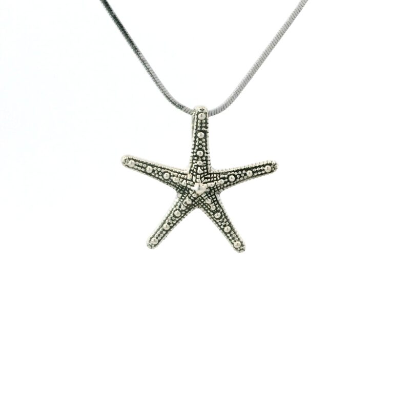 S/Sil Flower Starfish Necklace_0