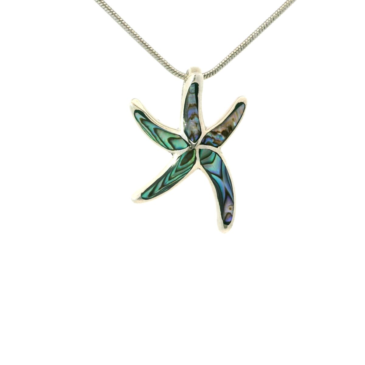 S/Sil Medium Opal Starfish Necklace_0