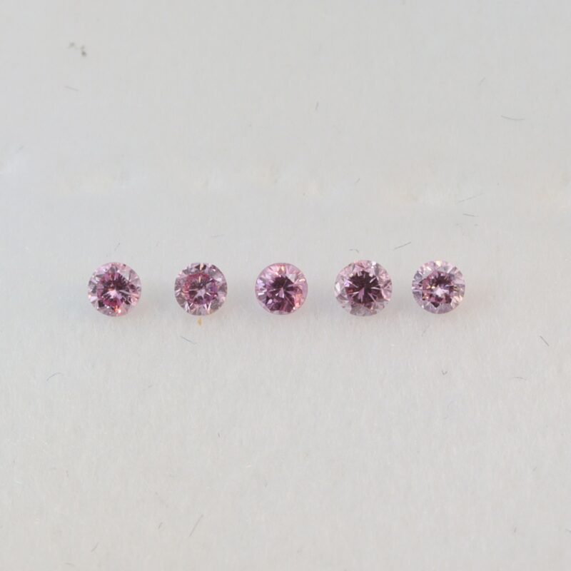 Five 0.11ct 3-4PP RBC Argyle Pink Diamonds_0